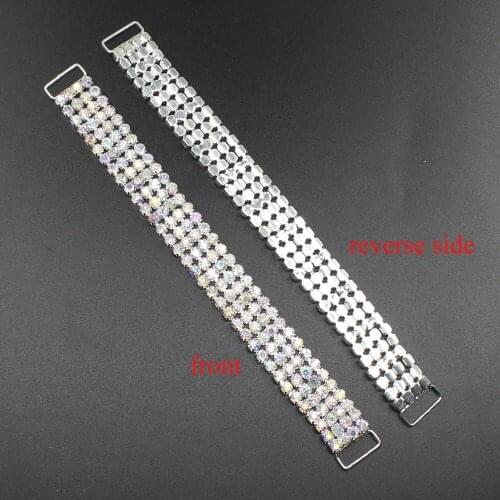 10pcs/Set 160MM Long Rhinestone Bikini Connectors AB color Buckle Stunning Look Metal Chain For Swimming Wear Bikini Decoration