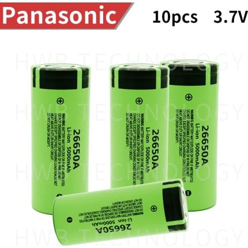 10PCS/lot 100% Original New Battery For Panasonic 26650A 3.7V 5000mAh High Capacity 26650 Li-ion Rechargeable Batteries