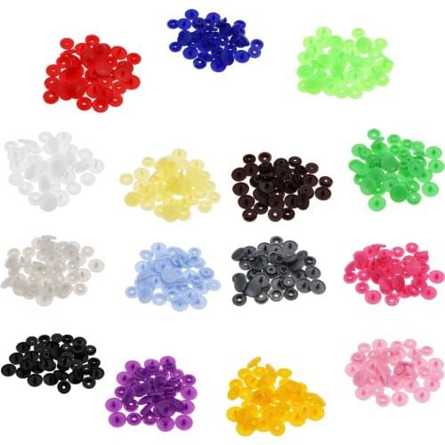 150 Set T5 Plastic Resin Starter Snaps Buttons Cloth Diapers Crafts Curtains