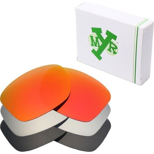 3 Pairs Mryok POLARIZED Replacement Lenses for-Oakley Jupiter Squared Sunglasses Stealth Black & Fire Red & Silver Titanium