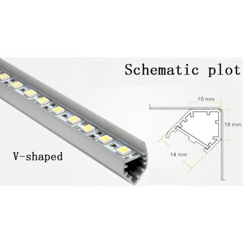 50m/lot 72LEDs/M SMD5050 LED Bar Light 12V Aluminum LED Strip Light With V-shaped Aluminum Channel