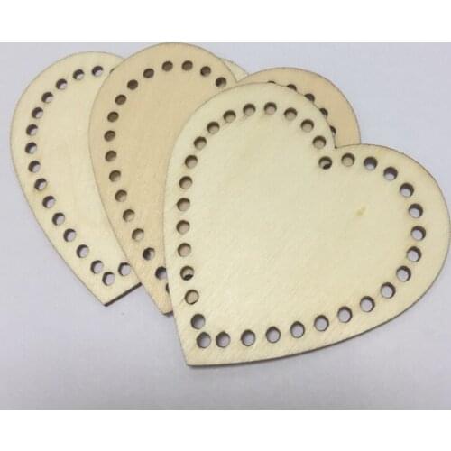 50pcs unfinished wooden hearts cross stitch pendant