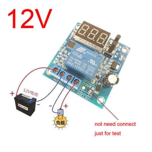 Dc 12V Battery Low Voltage cut off On Switch Controller Excessive Protection Module with Digital LED display for car Motor