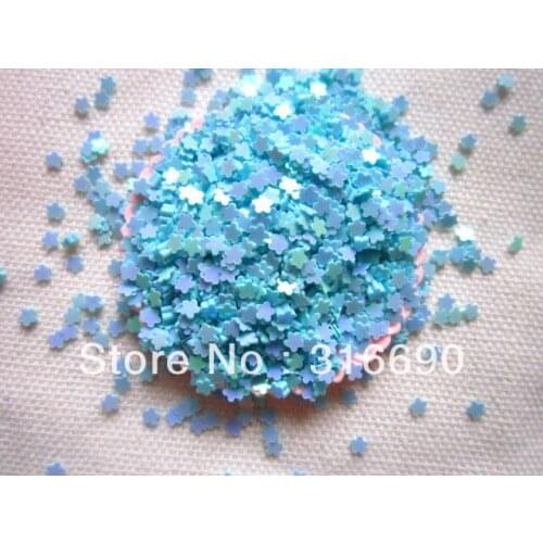 Free Shipping laser blue flower spangles for Nail Art Glitter Powder Decoration Slice Spangles 50g/bag
