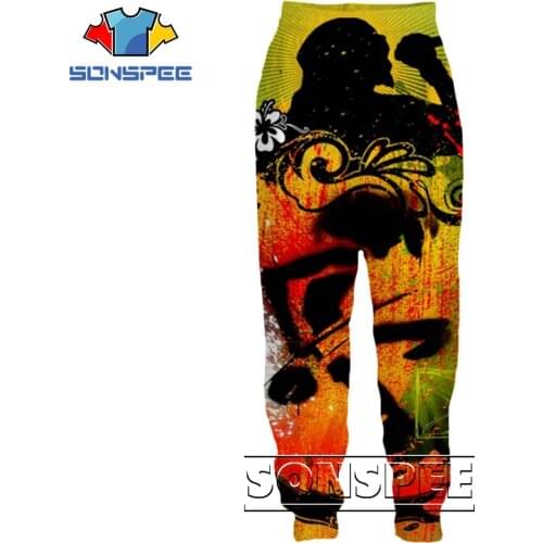 SONSPEE 3D Singer Bob Marley Printed Pants Harajuku Hip Hop Streetwear Sweatpants Reggae Casual Oversize Mens Adult Pants