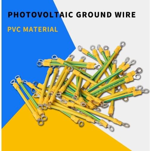 BVR Solar Photovoltaic Grounding Wire with Terminals 10/12/14 AWG Solar Earth Wire Yellow-Green Flexible Copper Earth Cable