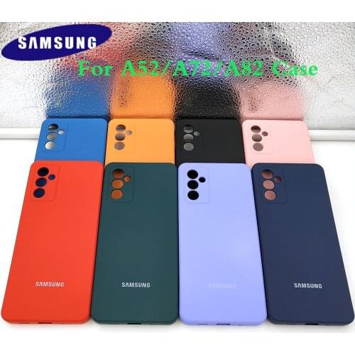 A52 Samsung Galaxy A72 A82 Case Bottom Closed Silky Silicone Cover Soft-Touch Full Protector Back Shell For Galaxy A 52 72 82 5G