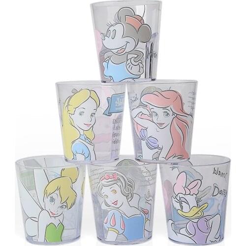 Disney Cute Cup Mickey Print Pattern Transparent Plastic Cup Juice Drink Cup Mouthwash Brush Tooth Cup Couple Cup Shipping Free