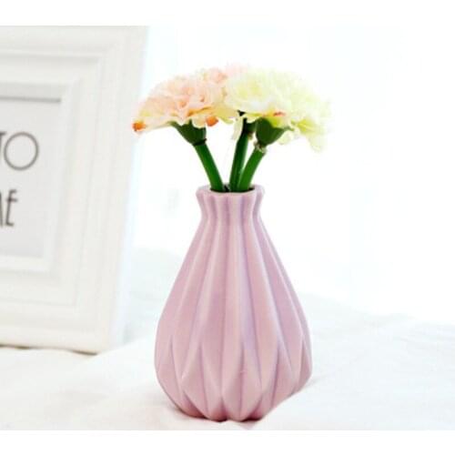 Europe Brief Matt Diamond Porcelain Vase Modern Fashion Ceramic Flower Vase Room Study Hallway Home Wedding Decoration