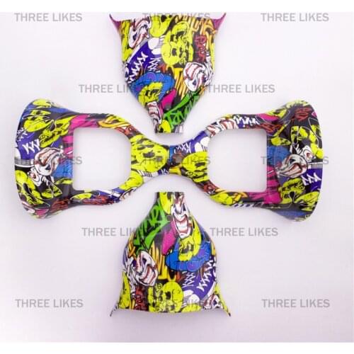 Hoverboard Plastic Shell Yellow Scrawl 10" Cover Case Replacement Accessories for 2 Wheels Self Balancing Electric Scooter Parts