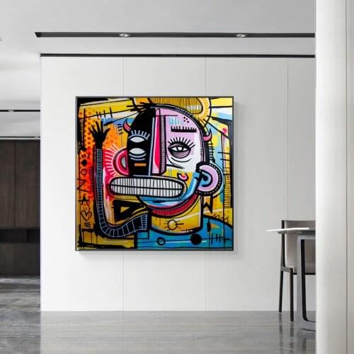 Graffiti Street Art Joachim Abstract Colorful Oil Painting on Canvas Poster and Prints Cuadros Wall Art Picture for Living Room