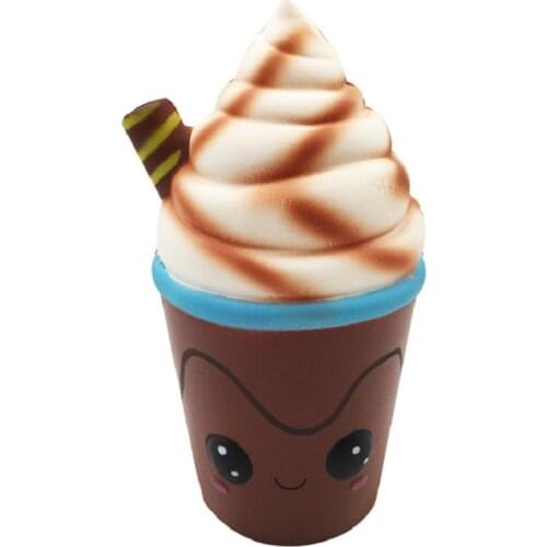 Jumbo Chocolate Ice Cream Squishy Cream Scented Slow Rising Stress Relief Toy for Kids Grownups Decompression Toy 15*7.5 CM