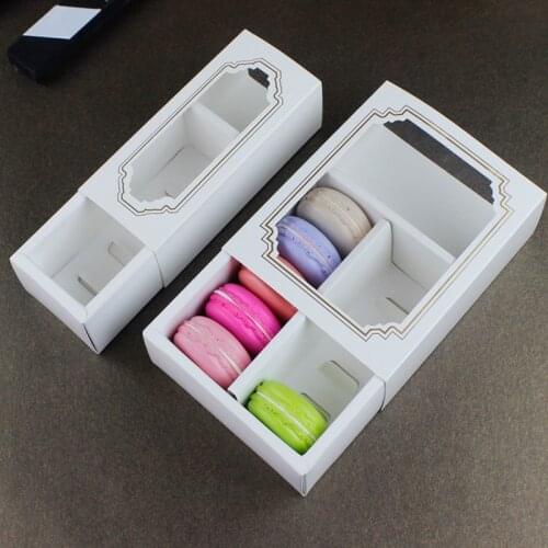 Macaron Packing Box Party Cake Storage Biscuit Containers Cases Event Party Supplies Storage Boxes Cake Holders With Window Dec