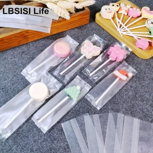 LBSISI Life 50pcs/100pcs Thicker Transparent Candy Hot Seal Bag Lollipop Packing Small Cranberry Country Wedding Decoration
