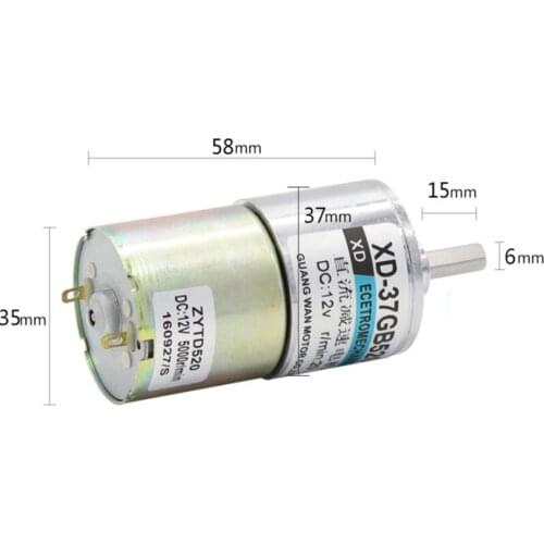 12V/24V 10W XD-37GB520 miniature DC geared motor low speed high torque Can be positive and negative rotation electric tools
