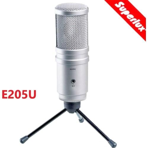 Original Superlux E205U USB Condenser microphone professional for broadcasting and recording with table stand as gift