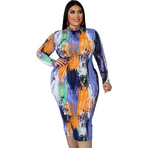 Autumn Dresses for Woman High Waist Sexy Dresses Bodycon Ladies Long Sleeve Plus Size Women Dress Wholesale Dropshipping