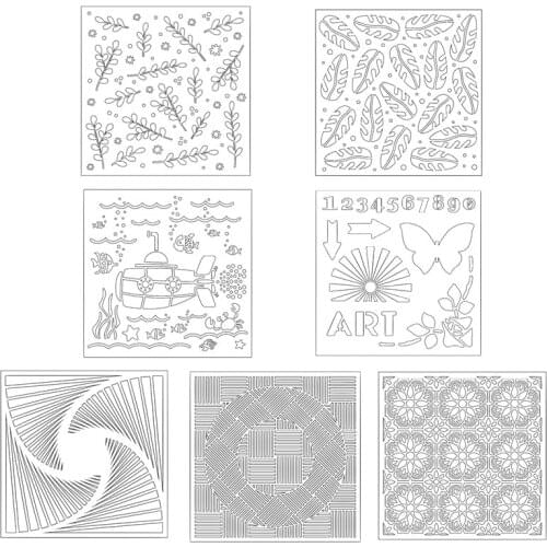 Sea World Plants Plastics Stencils for DIY Scrapbooking Album DIY Paper Card Making Craft Templates 6 x 6 inch New 2019