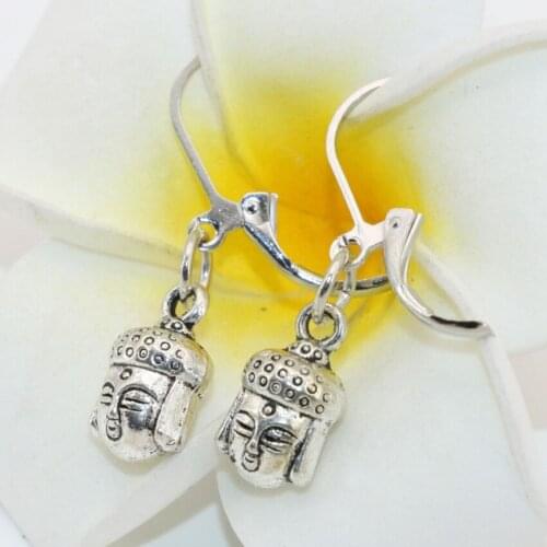 Lucky Silver-color Drop Earring Buddha Shape 8*10mm Free Shipping Dangle Earrings for Women New Arrival Gifts Jewelry B2674