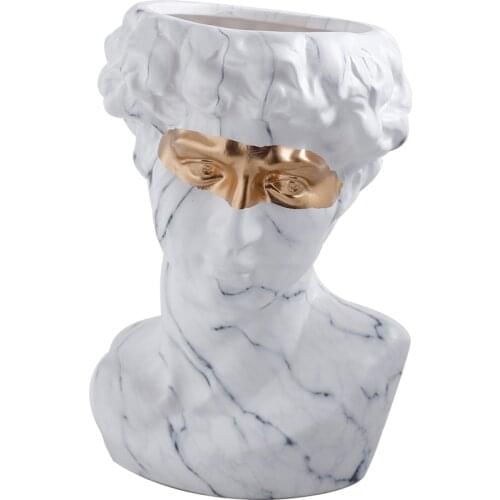 Planter Modern Europe Statue Figure Nordic Head Greek Statue David Abstract Sculpture Modern Art Escultura Home Decor AD50DX
