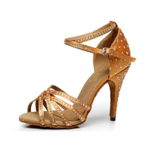 Standard Latin Dance Shoe Diamond Satin Ladies Aerobics Women Shoe Adult Social Dancing Sports Shoe Girl Sneakers Discounts