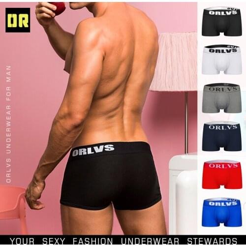 ORLVS Brand Men Underwear Boxershort Sexy Short Cotton Cuecas Boxers Mens Boxer Breathable Gay Underwear Man Male Underpants