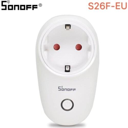 Sonoff S26 WiFi Smart Socket EU S26F Wireless Plug Power Socket Smart Home Module Smart Switch Work With Alexa Google Assistant