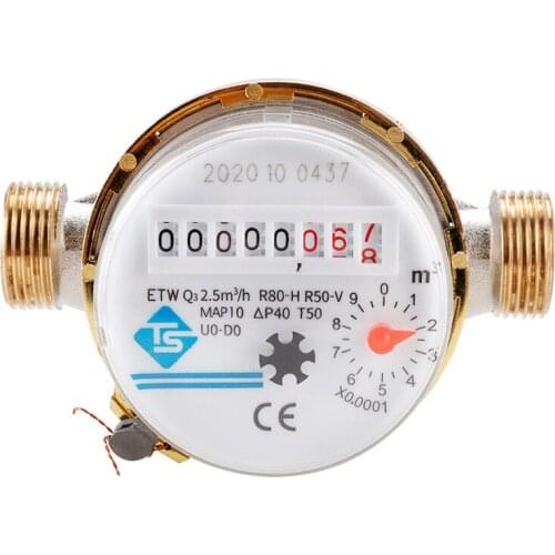 Smart Home Mechanical Rotary Wing Cold Water Meter Pointer Digital Display Combination Meter E-type Water Meter