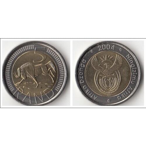 South African 5 Rand coin 2004 edition Africa New Original Coin Unc Collectible Real Rare Commemorative