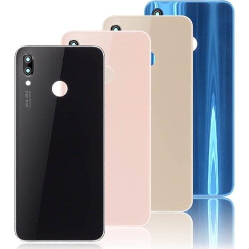 Back Glass For Huawei P20 Lite Battery Back Cover Replacement For Huawei Nova 3E Housing Case with Camera Lens
