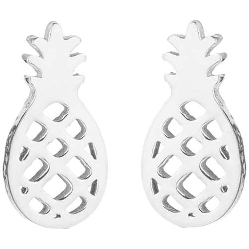 Stainless Steel Pineapple Stud Earrings For Women Kids Tiny Fruit Earings Korean Fashion Jewelry Lovers Studs Birthday Gift