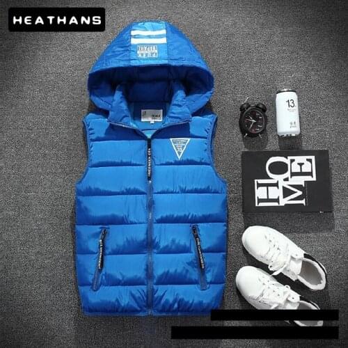 New Autumn Winter Mens Jacket Hooded Vests Male Loose Thick Waistcoat Men Down Cotton Vest Jacket Outdoor Letter Mens Clothing
