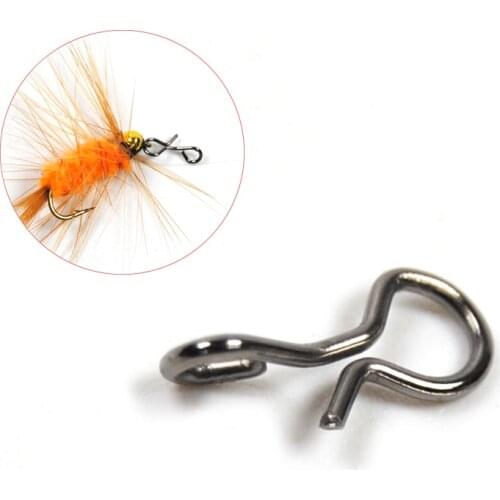 100PCS Fly Fishing Snap Quick Change for Hook & Lures Black Color High Carbon Steel Fishing Accessories