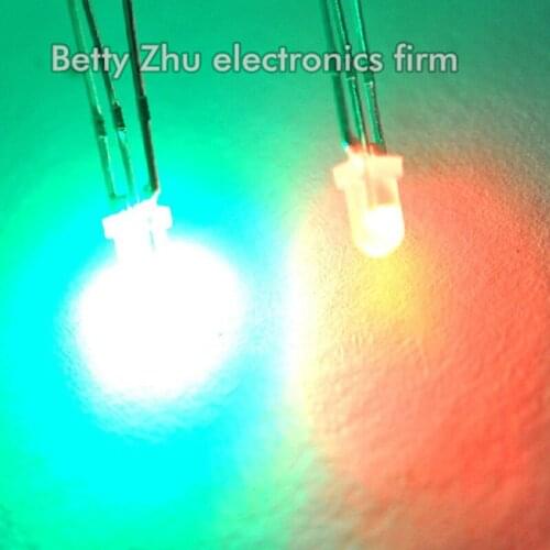 1000PCS/LOT LED light-emitting diode 3MM red emerald-green (common cathode diode) mist