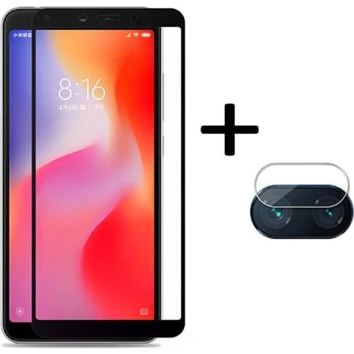 2 in 1 camera lens protector for xiaomi redmi 6a tempered glass for xiaomi redmi 6 a protective film redmi6a a6 red mi xiomi 9h