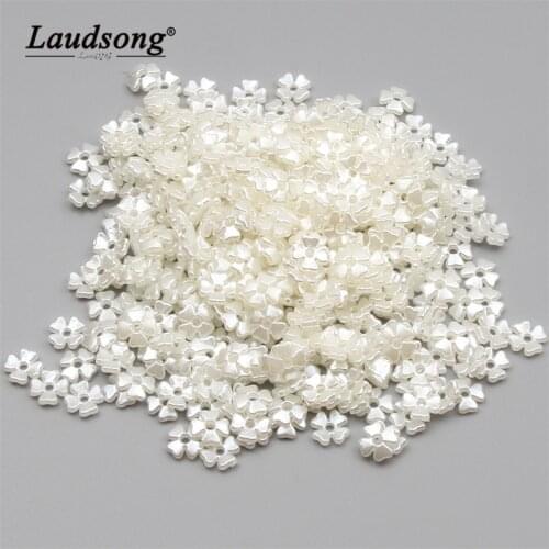 6MM Imitation Pearl Acrylic Beads Loose Spacer Beads Wholesale For DIY Bracelet Necklace Fashion Gift Jewelry Making Accessories