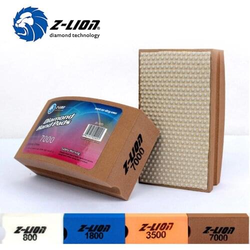 Z-Lion 100x55mm Hand Diamond Polishing Pad Resin Arc Shape Back Hand Glass Polishing Pads Hand Wiper Sanding Discs Abrasive Tool