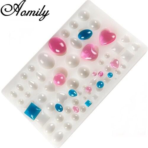 Aomily DIY Silicone Pendant Mold Necklace Gemstones Fondant Cake Chocolate Mould Container Crystal Drop UV Resin Soap Molds