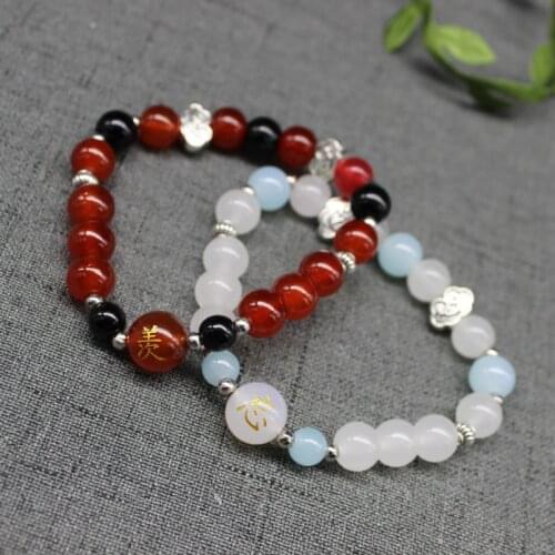 Anime Mo Dao Zu Shi Cosplay Beads Bracelet Ring The Untamed Cosplay Wei Wuxian Lan Wangji Glass Bracelet Gifts For Girls CS710