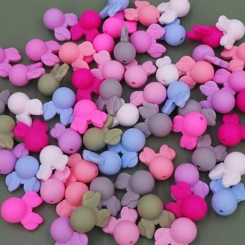 Chenkai 100PCS Silicone Teether Beads Chewable Dummy Animal Teething Beads BPA Free For Baby Nursing Teething Accessories