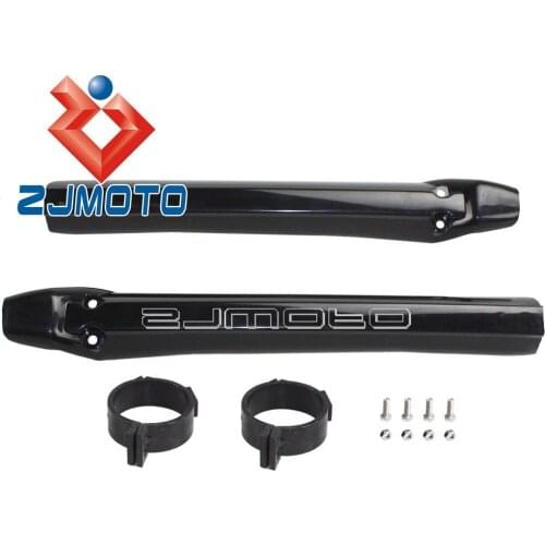 Black 55mm ABS Plastic Front Fork Tube Protector Fork Guards Covers Universal For Suzuki Honda Yamaha Dirt Bikes