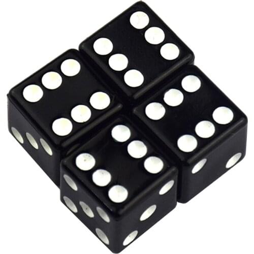 Black Dice Tire Air Valve Stem Caps Car Truck Bike ATV Wheel Rims, Pack of 4