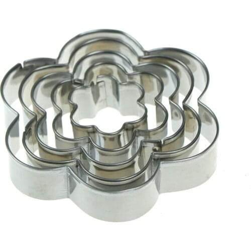 5pcs/lot Stainless Steel Cake Biscuit Mold Flower Shape Cake Mold Beautiful Cookie Cutter Fondant Cake Decoration