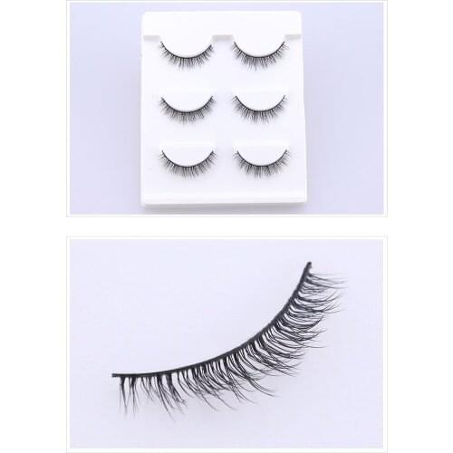 HBZGTLAD 3 pairs Manual Short False Eyelashes 3D multi-layer Cross Messy Natural Eye Lashes Daily Makeup Fake Eyelashes -X27