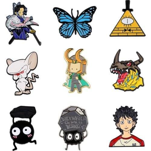 J3076 Geekcoco Cartoon Character Pin Badges Brooch Lapel Pin For Clothes On The Backpack Kawaii Jewelry