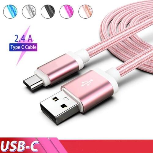 Nylon Braid USB Charger Cable Typec Lighting Micro Usb Charging Cord 1M 2M 2.4A Fast Charging For Iphone Samsung Galaxy S10