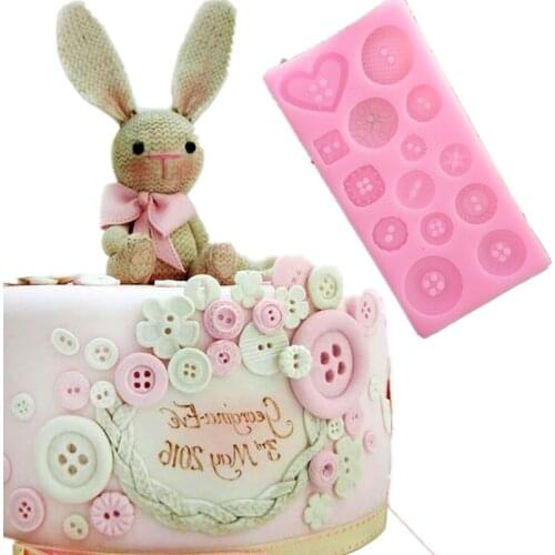 Luyou 3D Sugar craft Border Button cake decorating tools silicone cake mold fondant mould FM1457