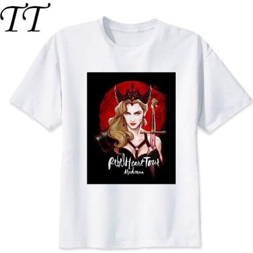 Madonna TShirt men boy Summer O Neck white youth t shirt casual white print anime t-Shirts men top tees M8128