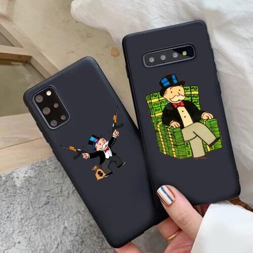 Cartoon Luxury Dollar Monopolys Black TUP Soft Phone Case For Samsung A10 A30 A40 A50 A60 A70 A41A51A71 A81 A91