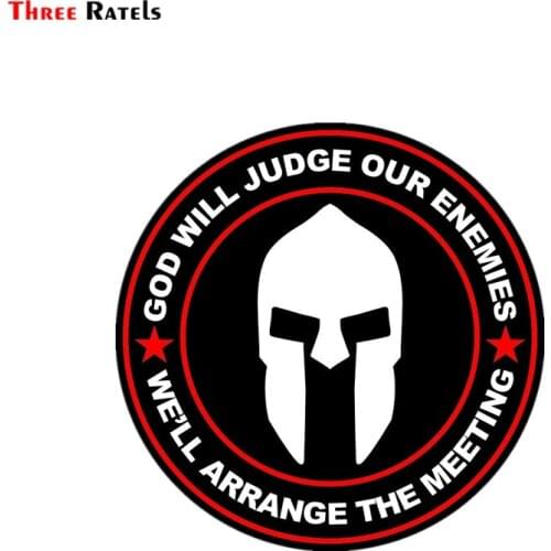 Three Ratels FTC-752#14x14cm God Will Judge Our Enemies We'll Arrange The Meeting Sticker Self Adhesive Vinyl